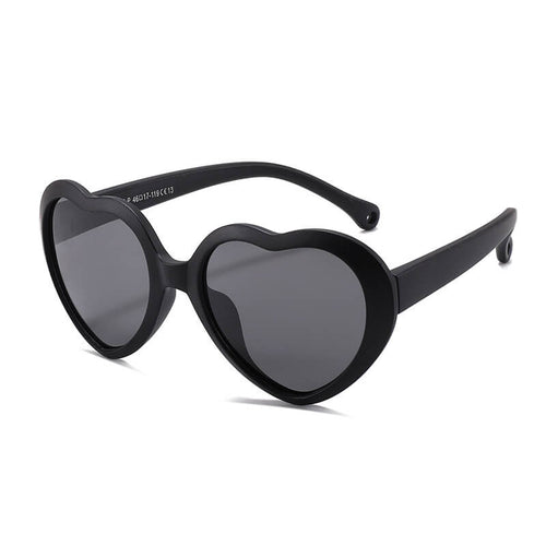 Mcmacfil New Kids' Heart-shaped Sunglasses in Stylish UV-Blocking Polarized Silicone