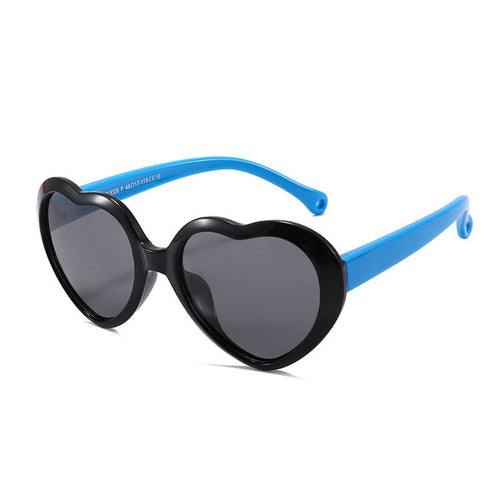 Mcmacfil New Kids' Heart-shaped Sunglasses in Stylish UV-Blocking Polarized Silicone