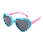 Mcmacfil New Kids' Heart-shaped Sunglasses in Stylish UV-Blocking Polarized Silicone