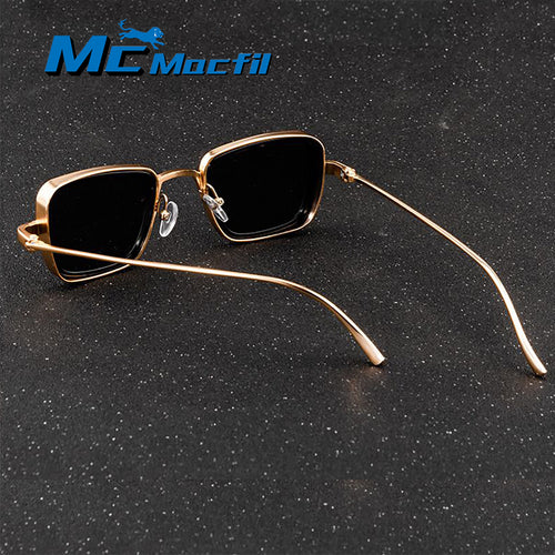 Mcmacfil: Handcrafted Retro Metal Square Sunglasses for Men - Embrace the Trendy Vintage Vibe