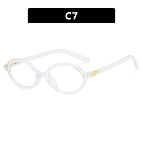 MCMACFIL Oval Small Frame Retro Female Korean Plain Glasses Anti-blue Light Eyeglasses Eye Protection Ladies Optical Spectacle Eyeglass